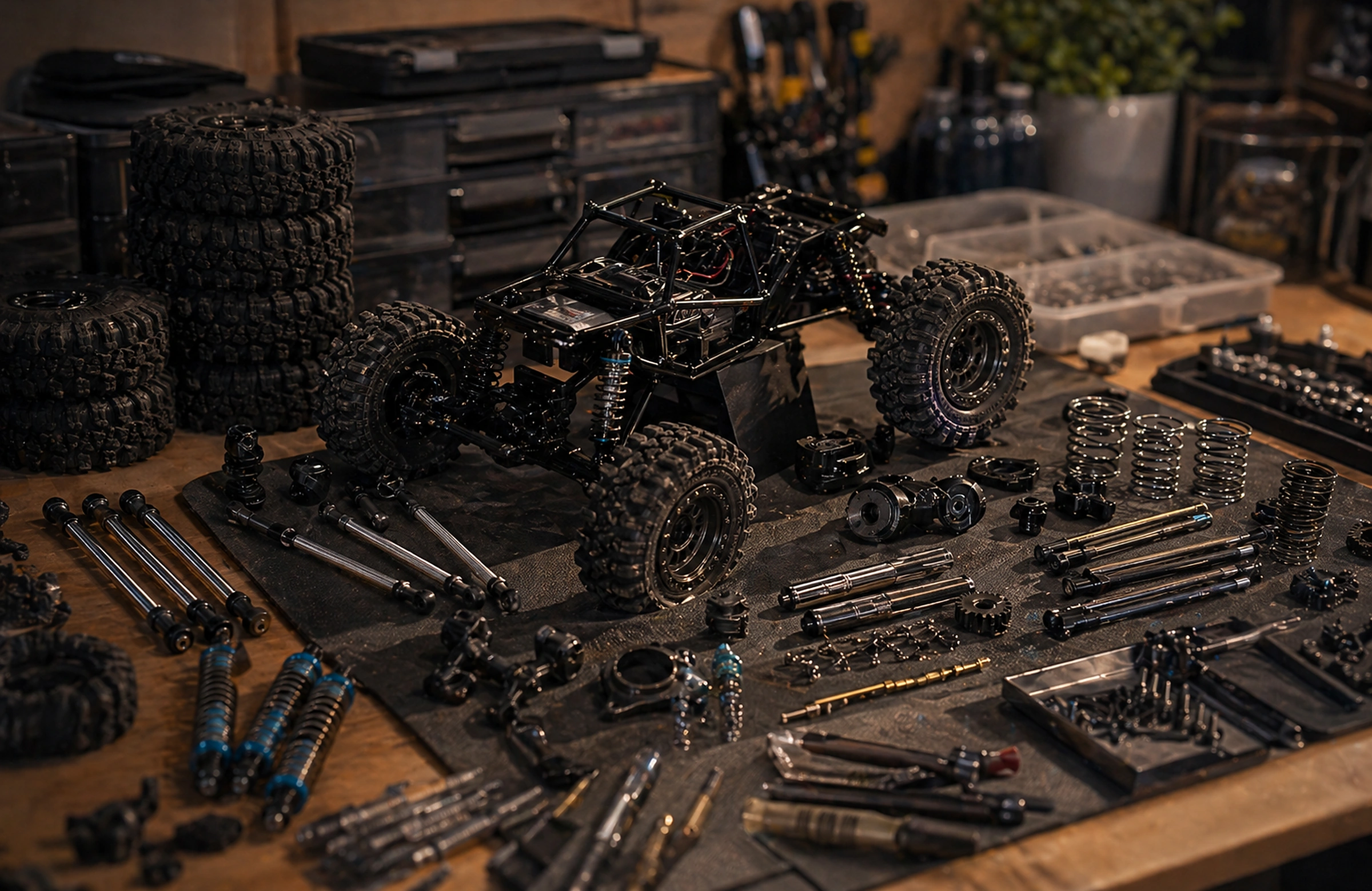 Photorealistic Crawlers Bot editorial hero image for Common Rc Crawler Build Mistakes, styled as a premium RC crawler field-guide scene.