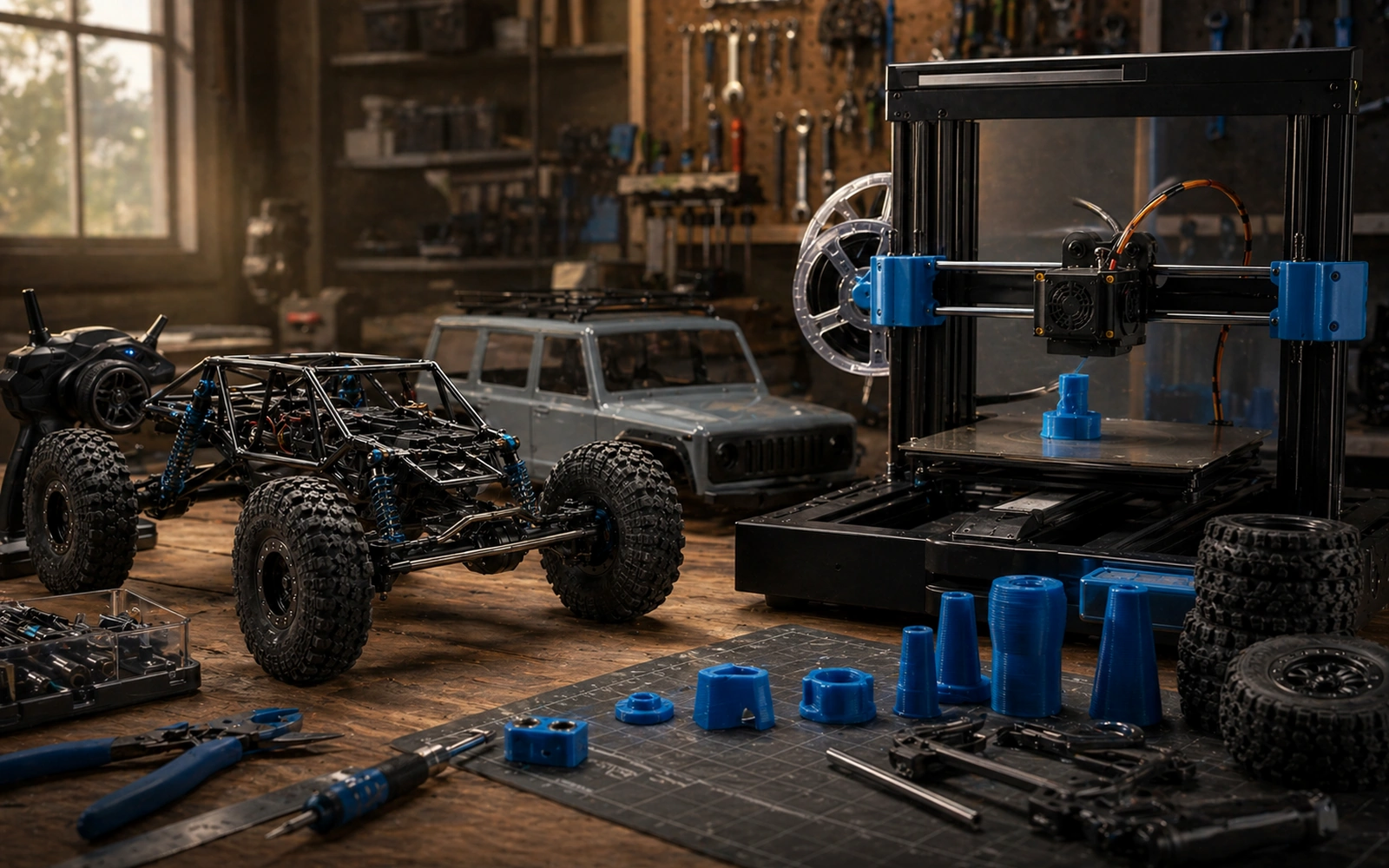 Photorealistic RC crawler guide image for Start With The License, with premium field-guide styling and no readable embedded text.