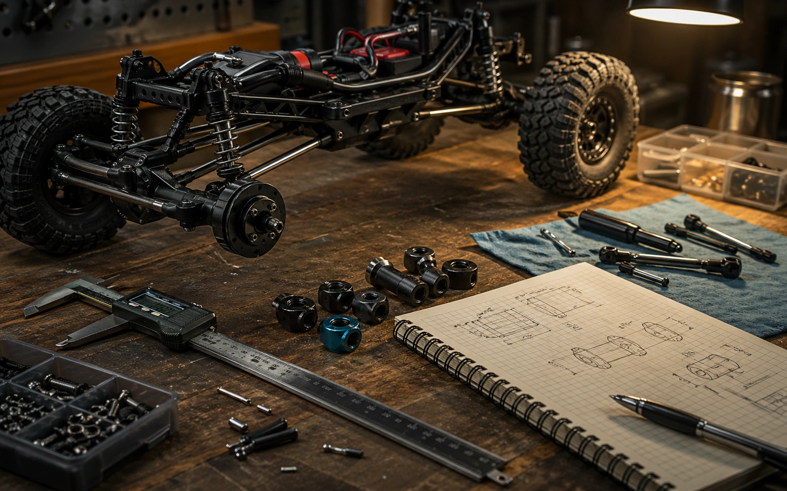 Photorealistic RC crawler guide image for How To Use This Guide On A Real Rig, with premium field-guide styling and no readable embedded text.