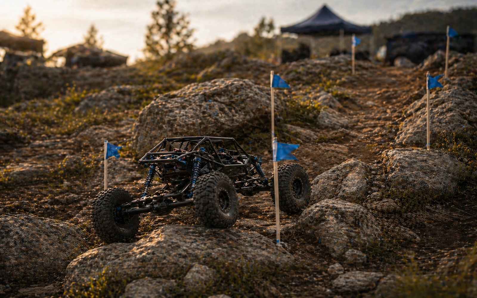 Photorealistic RC crawler guide image for What A Course Measures, with premium field-guide styling and no readable embedded text.