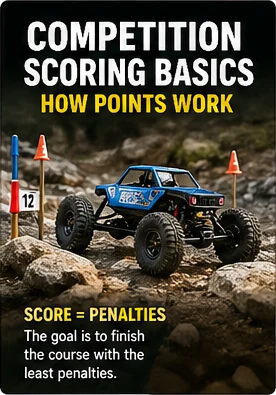 Photorealistic RC crawler guide image for Gates And Progress, with premium field-guide styling and no readable embedded text.