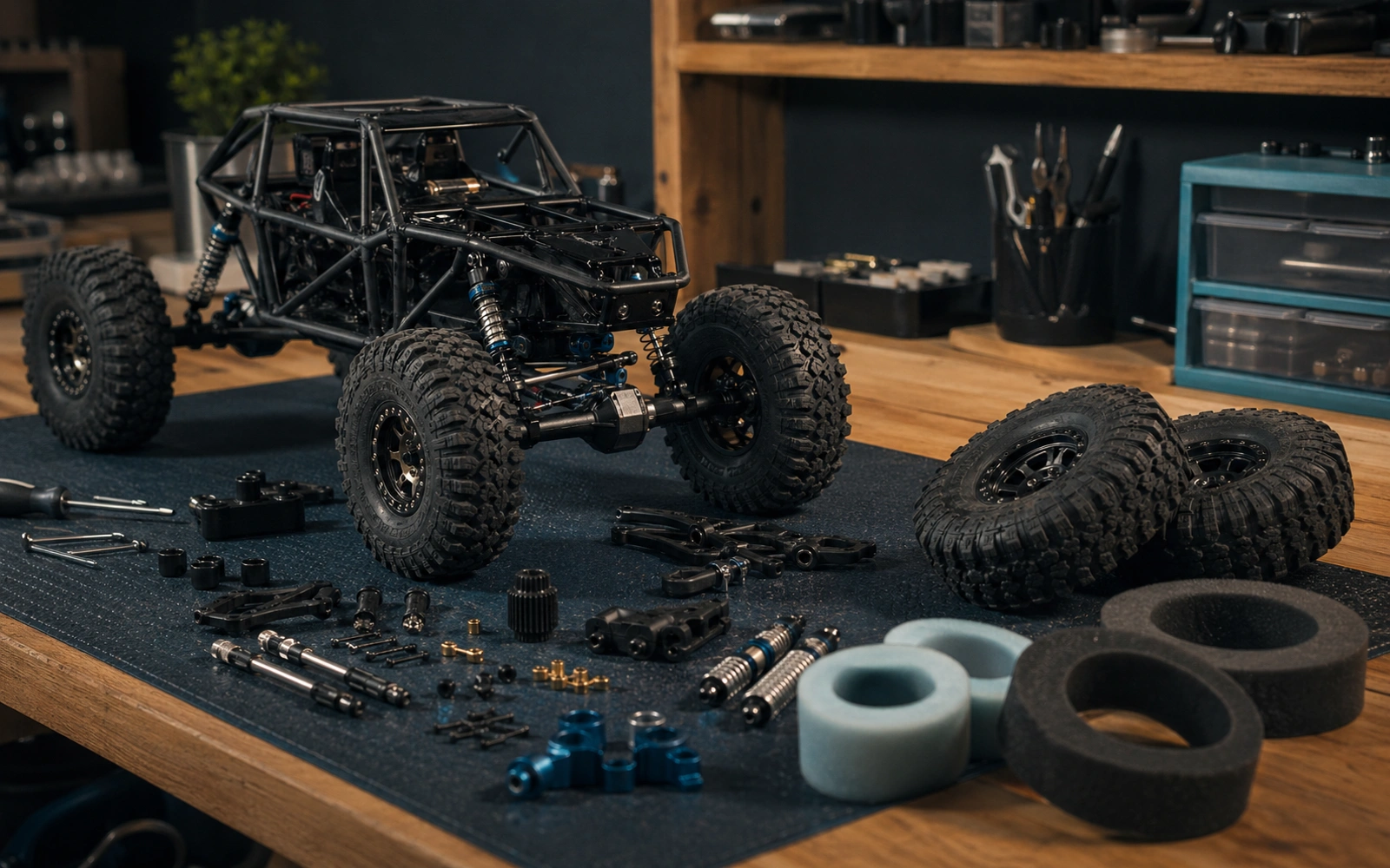 Photorealistic RC crawler guide image for How To Use This Guide, with premium field-guide styling and no readable embedded text.
