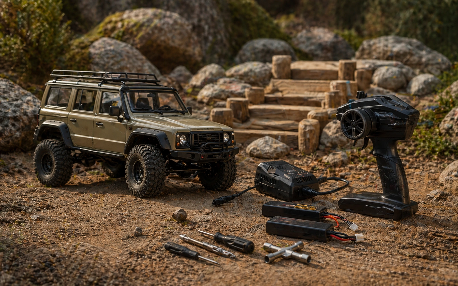 Photorealistic RC crawler guide image for How To Use This Guide On A Real Rig, with premium field-guide styling and no readable embedded text.
