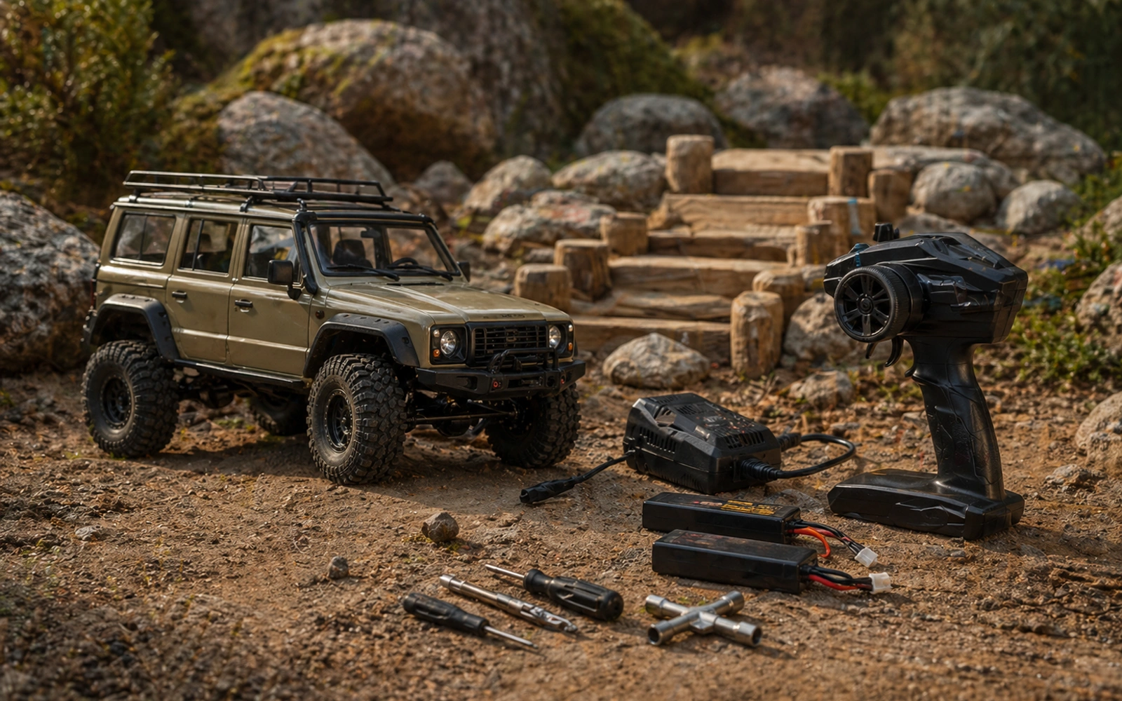 Photorealistic RC crawler guide image for How To Use This Guide On A Real Rig, with premium field-guide styling and no readable embedded text.