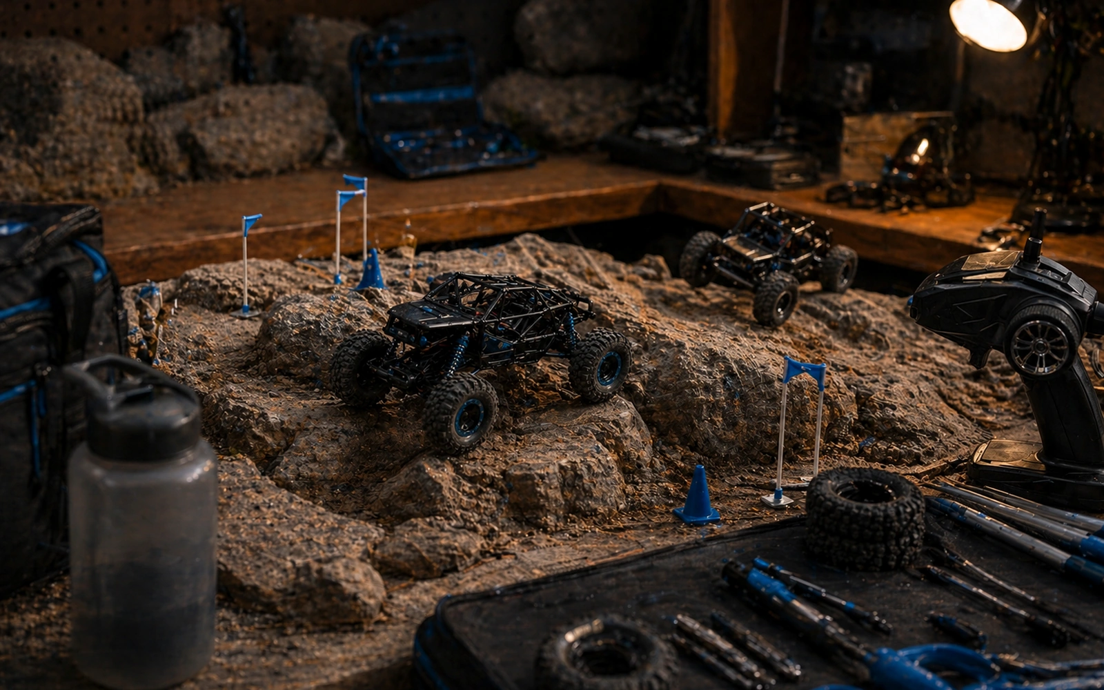 Photorealistic RC crawler guide image for Why Micro Crawlers Are Different, with premium field-guide styling and no readable embedded text.
