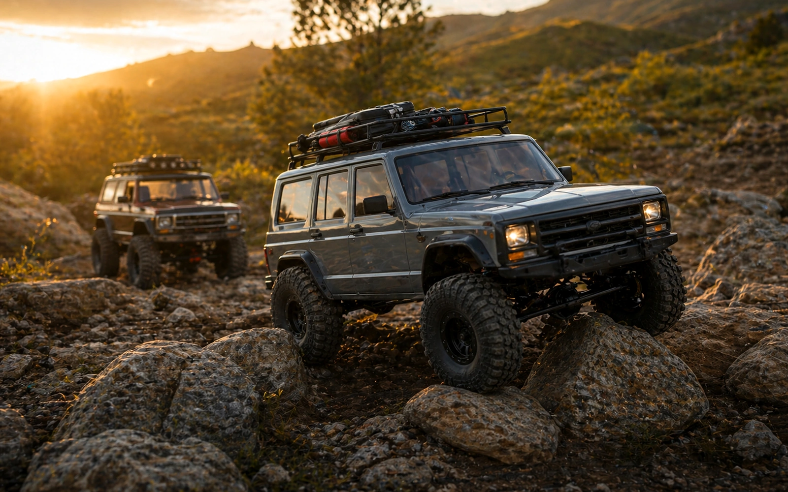 Photorealistic RC crawler guide image for Class 0 And Class 1 Orientation, with premium field-guide styling and no readable embedded text.