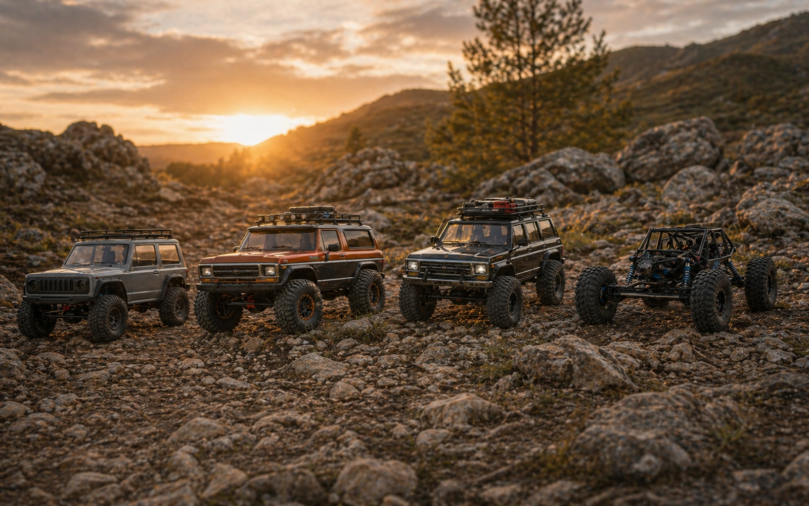 Photorealistic RC crawler guide image for Mini And Sportsman Orientation, with premium field-guide styling and no readable embedded text.